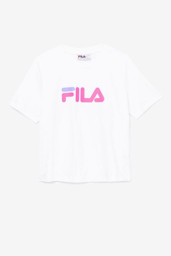 Fila T-Shirt Dam Vita / Rosa / Lila - Miss Eagle Överdimensionerad Graphic,57364-BJSR